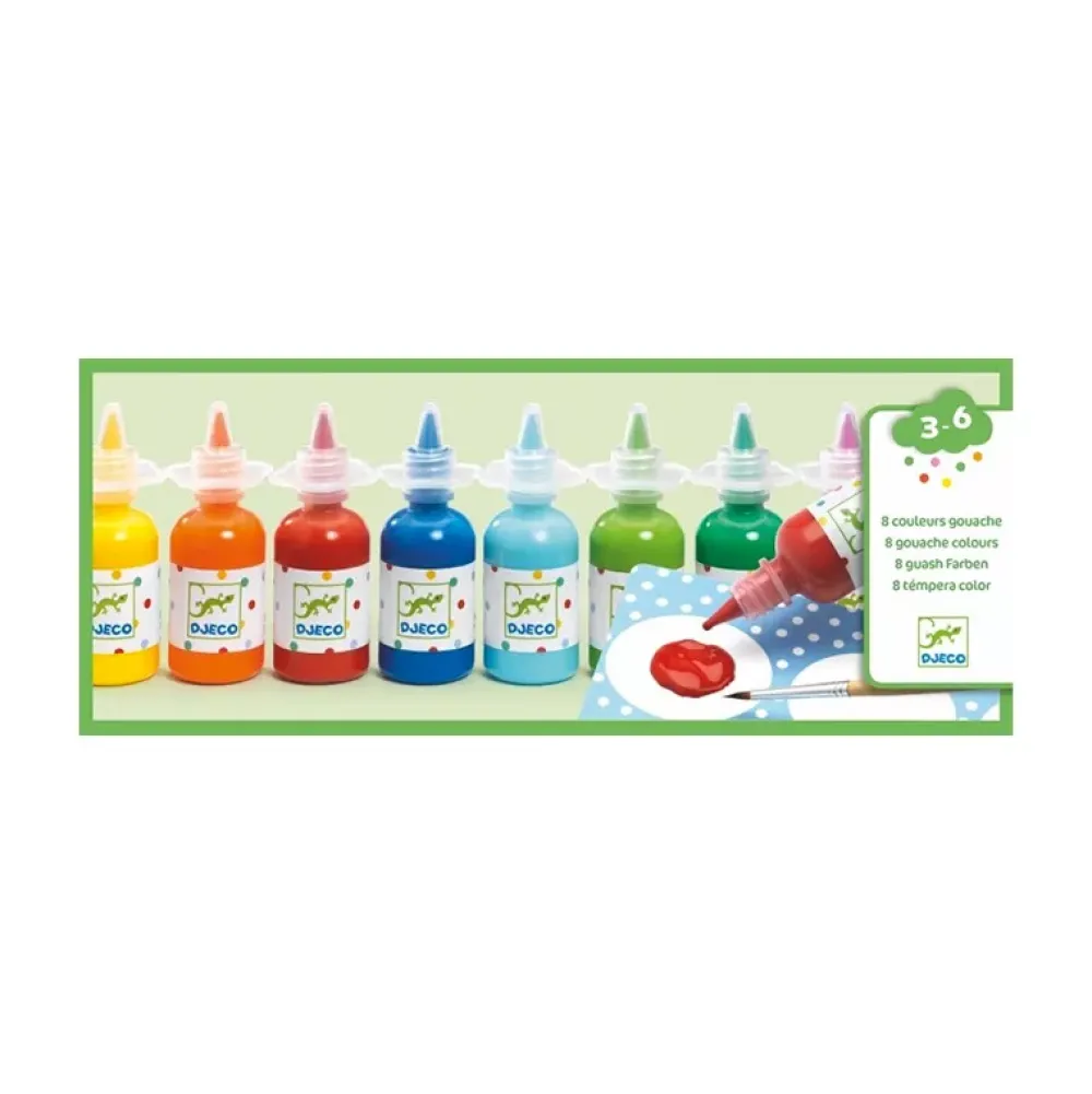 Djeco 8 Botes De Tempera De Colores Clearance