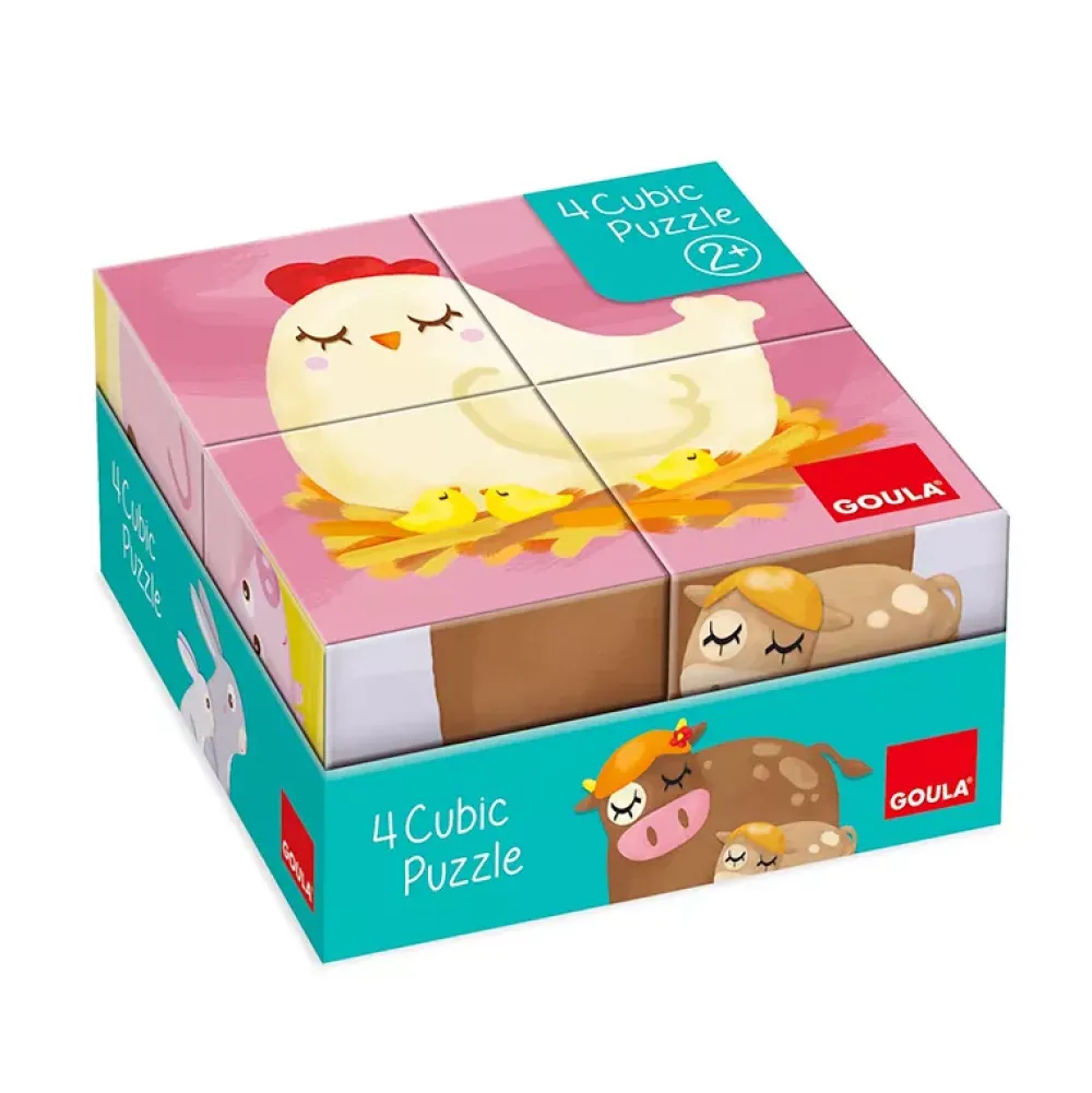 Goula 4 Cubic Puzzle Animales Outlet