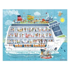 Janod 2 Puzzles Barco Crucero: 100 Y 200 Piezas Hot