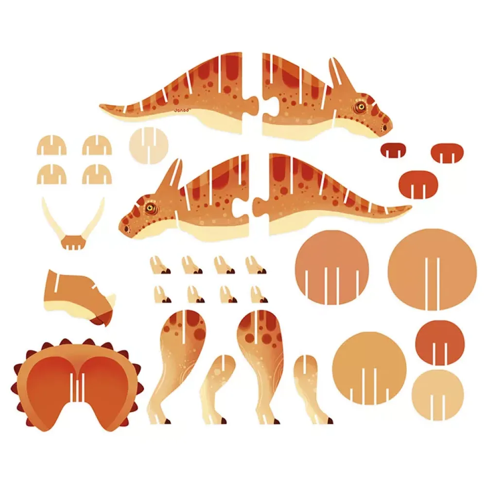 Janod Dino: Puzzle Con Volumen Triceratops Discount