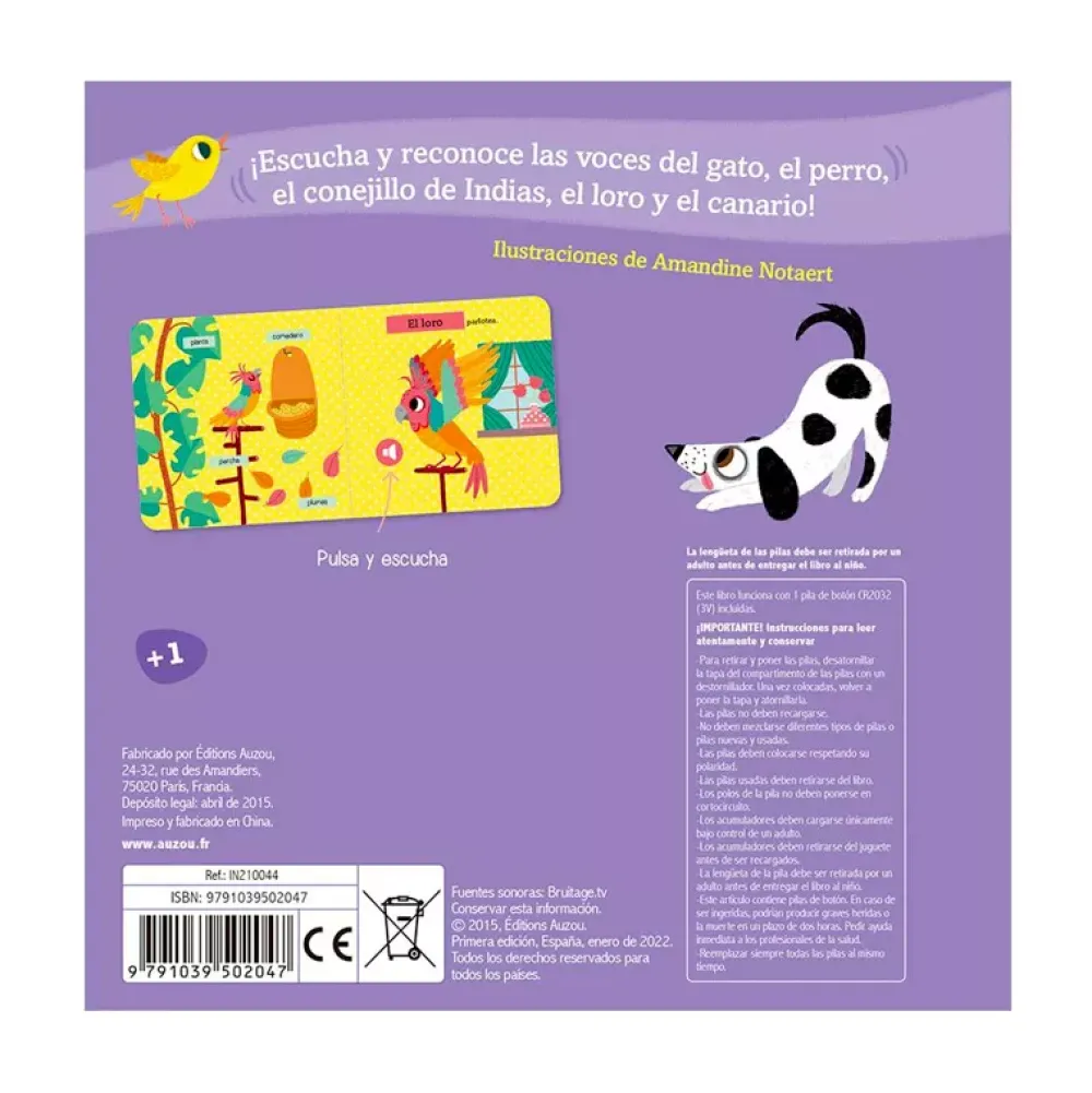 Auzou Libro De Sonidos: Animales De Compania Flash Sale