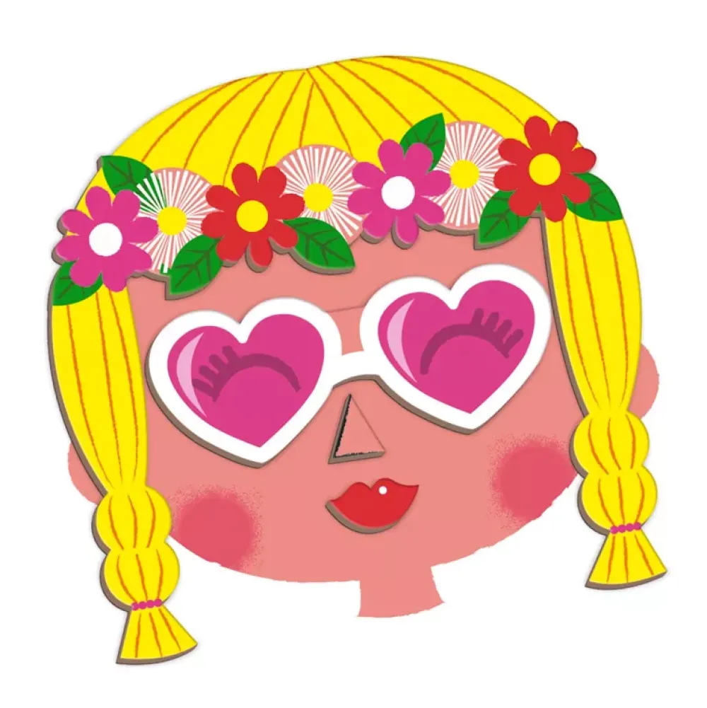 Janod Magnetibook Crazy Girl Faces Outlet