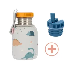 Tutete Pack Botella Acero Dinos World 350 Ml Con Tapon Boquilla Best