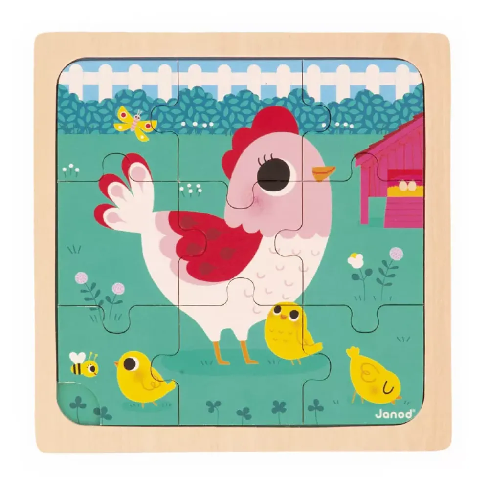 Janod Puzzle De Madera: Gallina Henriette Outlet