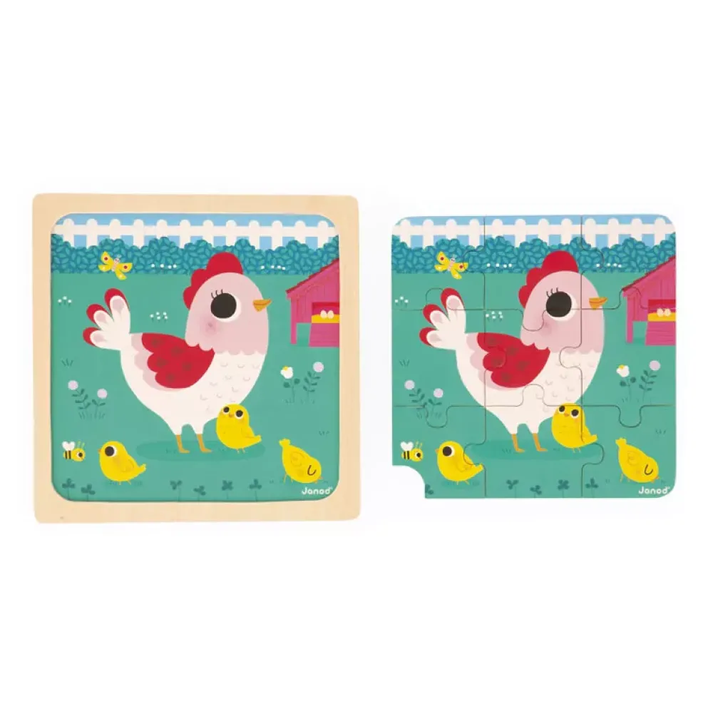 Janod Puzzle De Madera: Gallina Henriette Outlet