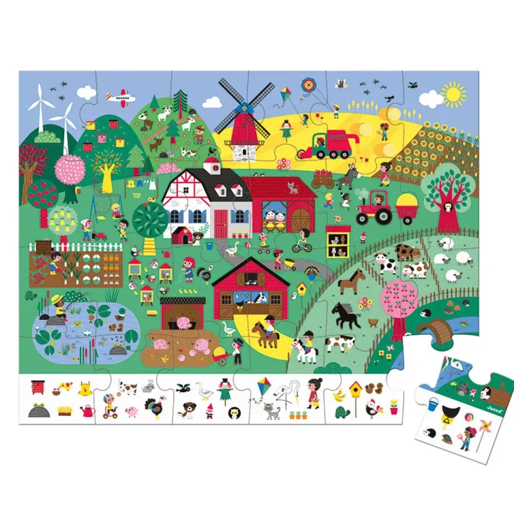 Janod Puzzle De Observacion La Granja: 24 Piezas Store