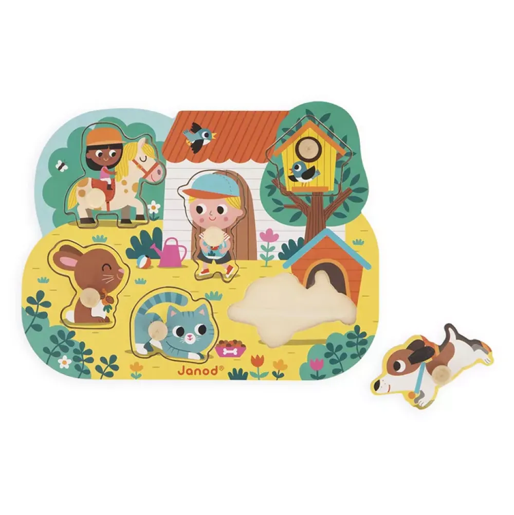 Janod Puzzle Encajable Con Pomo: El Campo Clearance