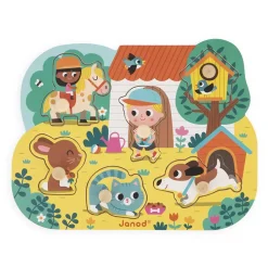 Janod Puzzle Encajable Con Pomo: El Campo Clearance