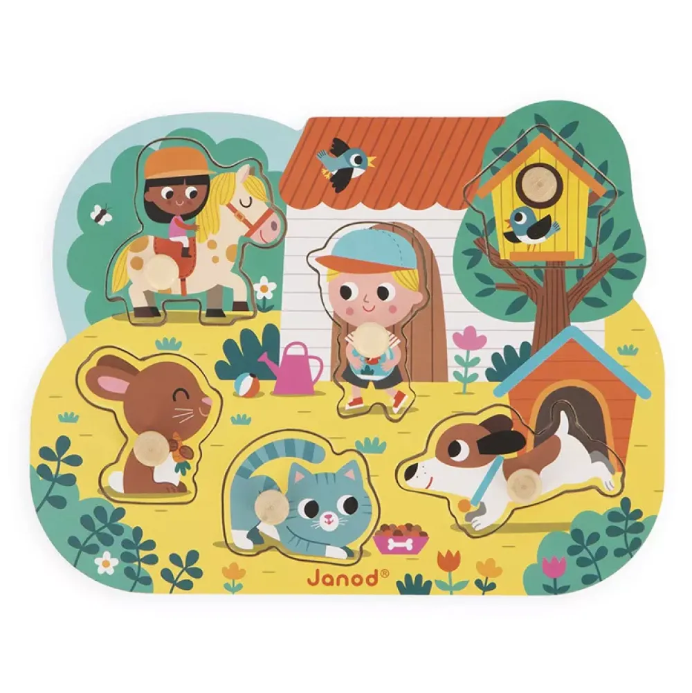 Janod Puzzle Encajable Con Pomo: El Campo Clearance