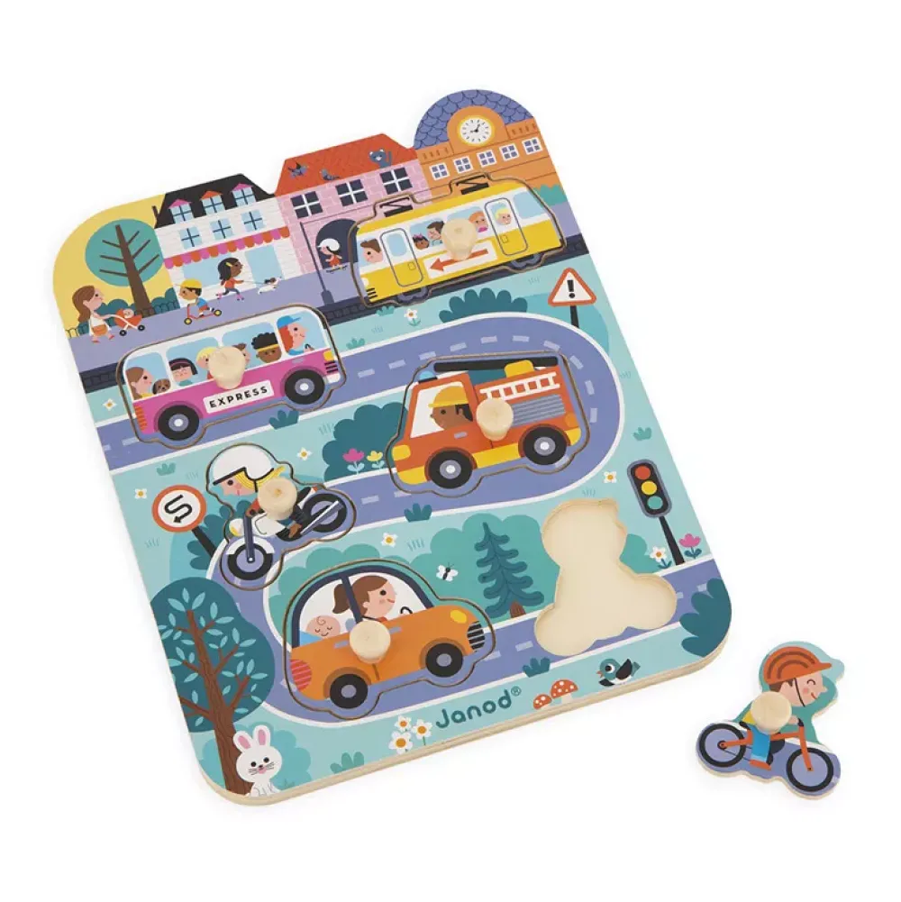 Janod Puzzle Encajable Con Pomo: La Ciudad Best Sale